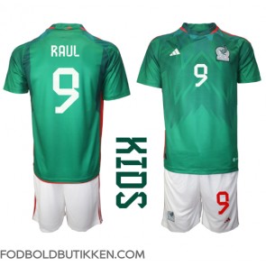 Mexico Raul Jimenez #9 Hjemmebanetrøje Børn VM 2022 Kortærmet (+ Korte bukser)